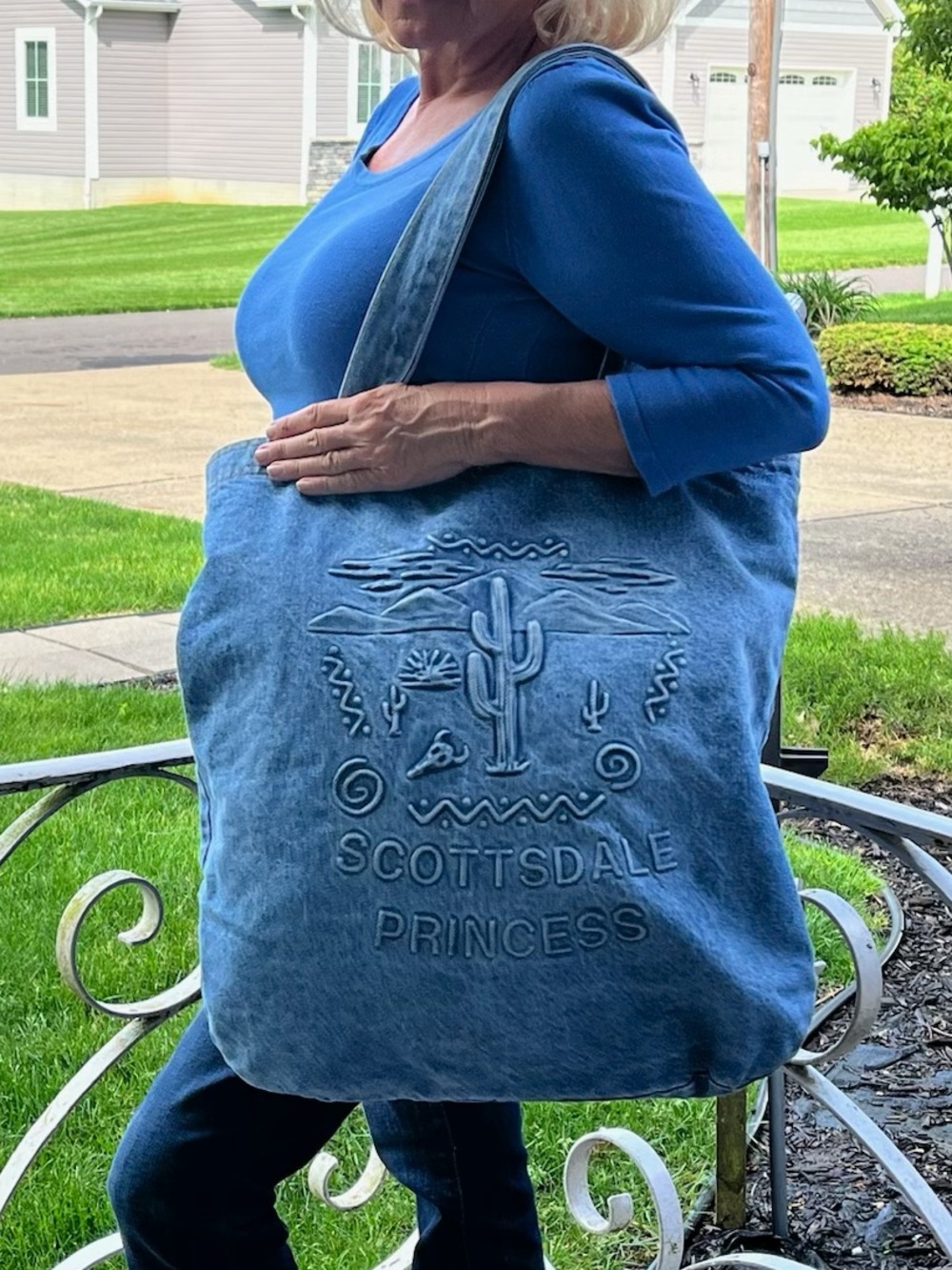 Scottsdale Princess Denim Tote Made in USA.
Vintage Denim Tote Purse.